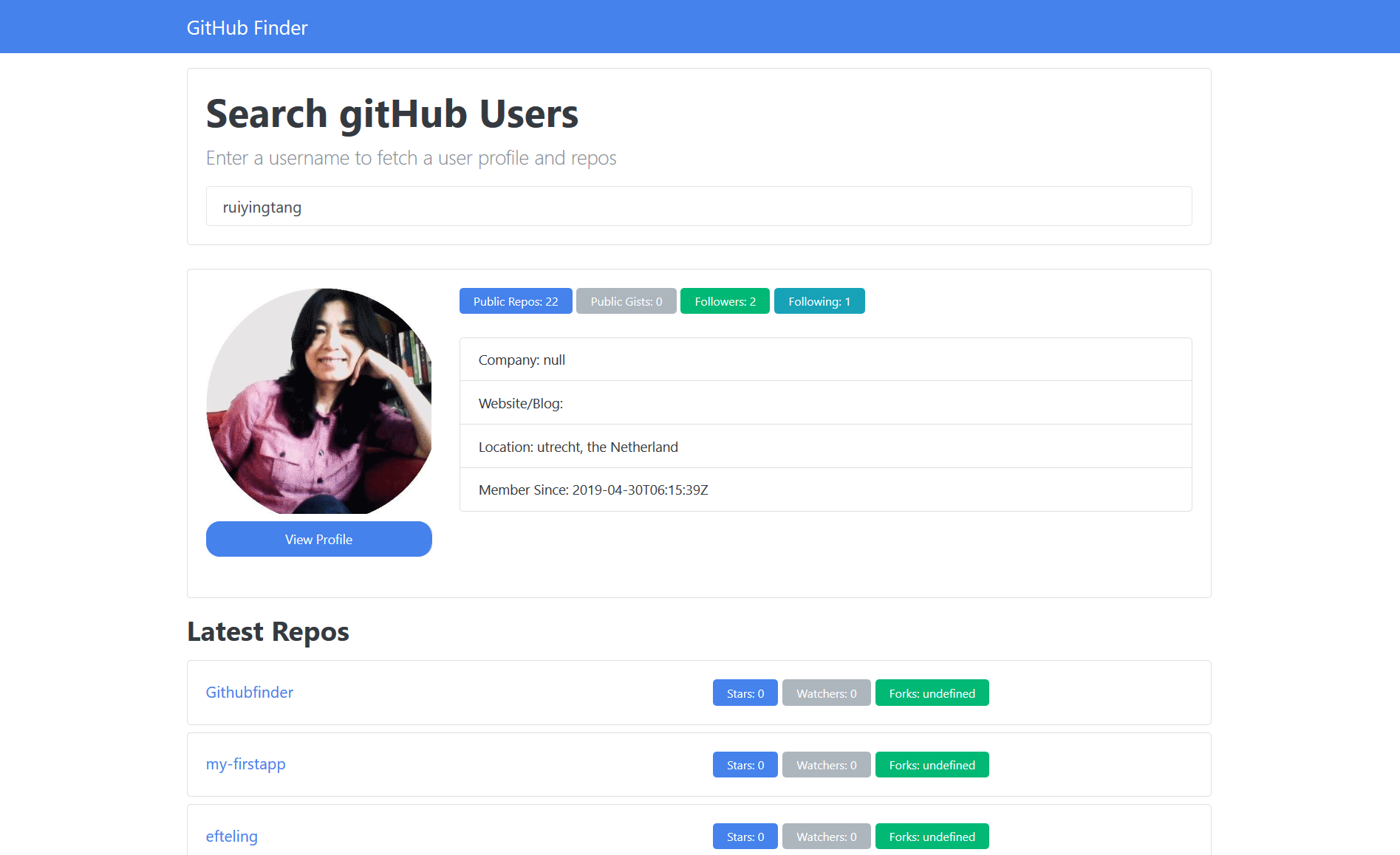 GitHub Finder